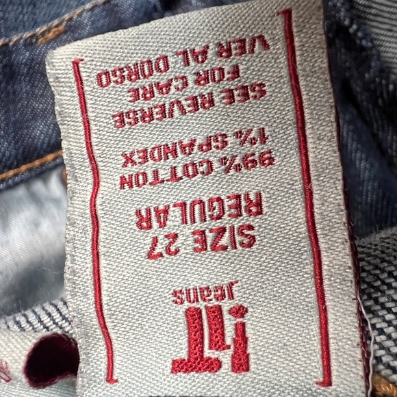 Womens Bootcut Jeans size 27 Low rise y2K Minimalist Preppy Blue Denim Plain - Picture 2 of 6